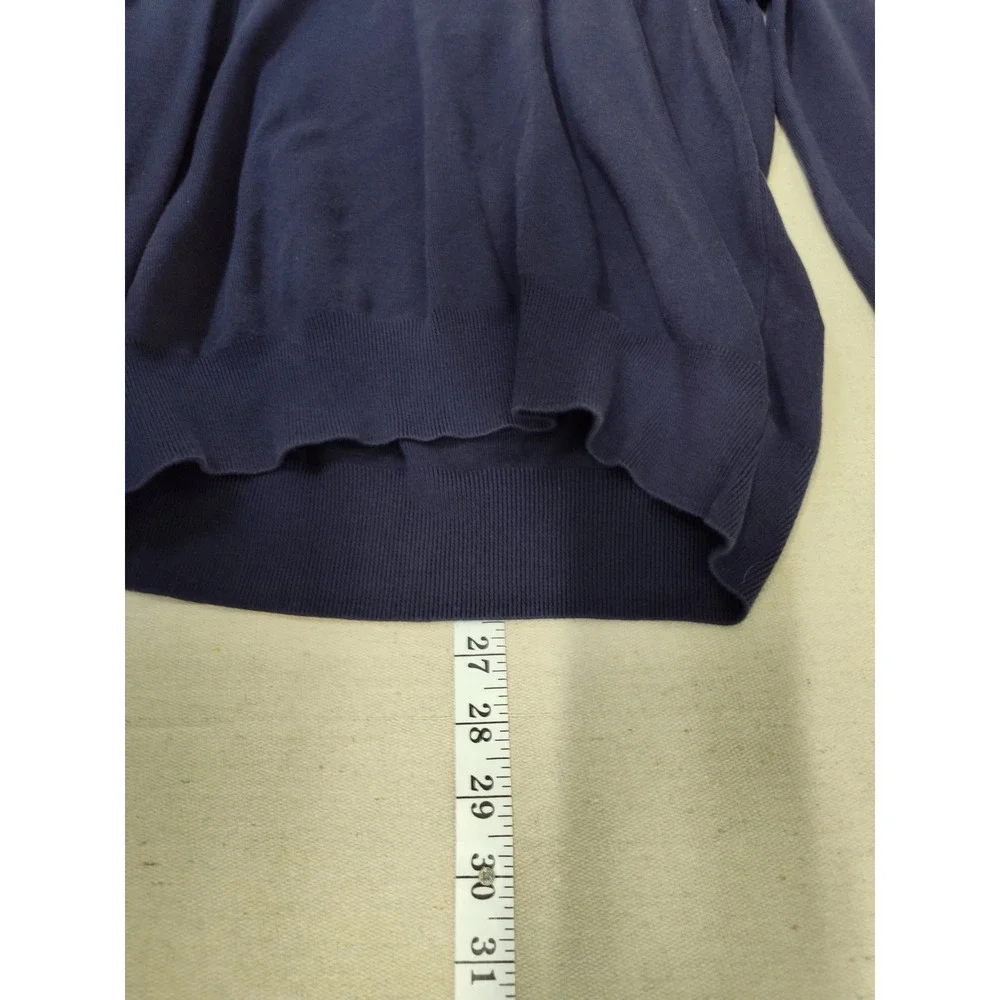 Polo Ralph Lauren Mens V-Neck Sweater Navy Blue 100% Pima Cotton Large Pony Logo